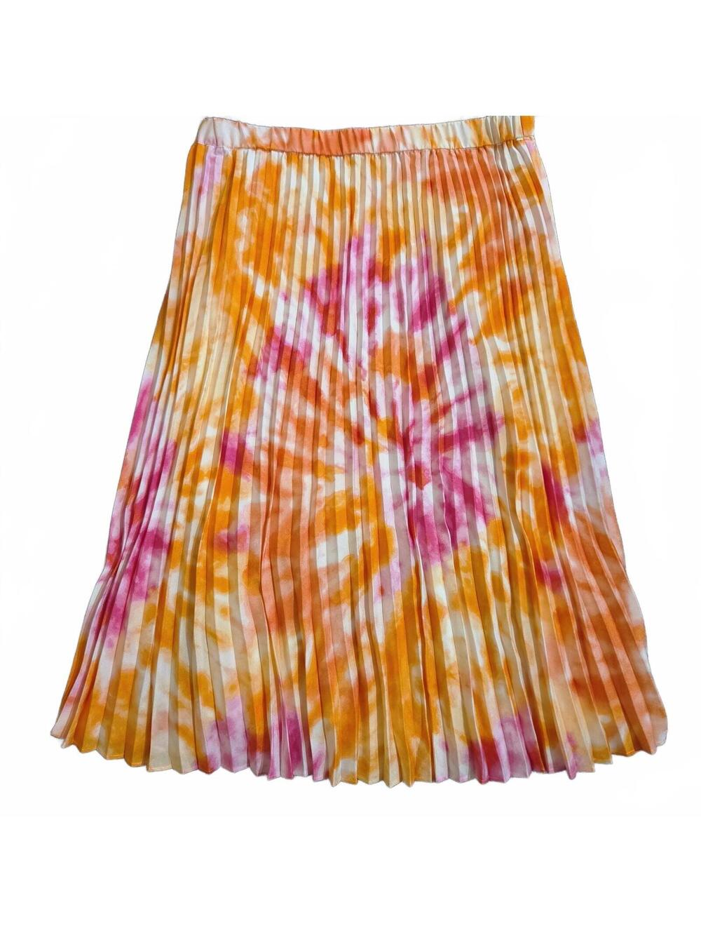 Calvin Klein Pleated Tie-Dye Skirt Medium